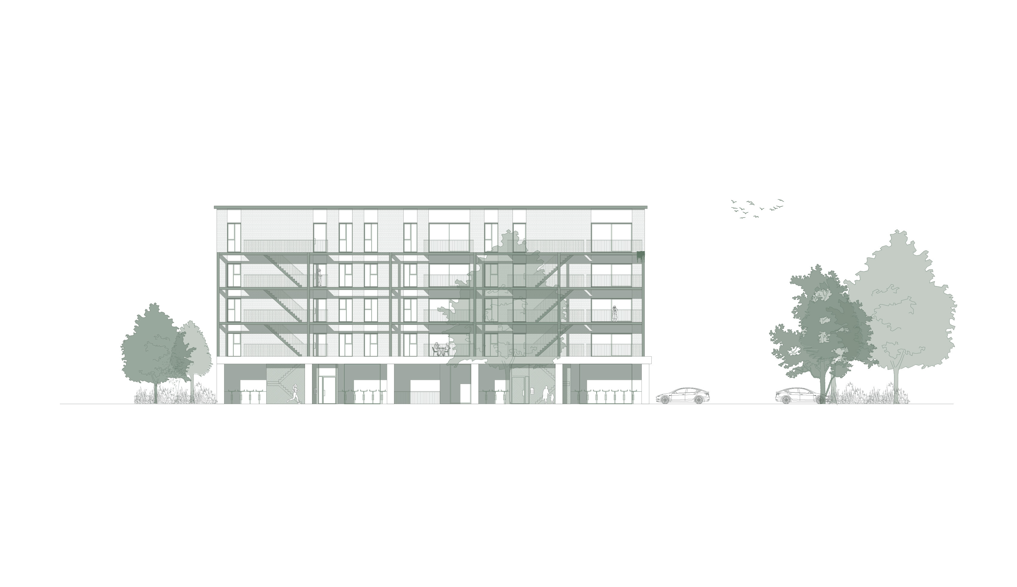 AB 272 ZWOG wolluwe gevel gebouw E